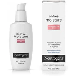 Neutrogena Oil Free Moisture Glycerin Face Moisturizer & Neck Cream For Combination Skin, Lightweight, Oil Absorbing Facial Moisturizer Lotion For A Soft Natural Matte, 4 Fl. Oz