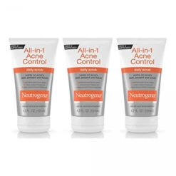 Neutrogena All-In-1 Acne Control Daily Face Scrub To Exfoliate & Treat Acne, With 2% Salicylic Acid Acne Medication, Exfoliating Acne Facial Scrub For Acne Marks & Breakouts, 4.2 Fl. Oz, Pack Of 3