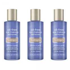 Neutrogena Gentle Oil-Free Eye Makeup Remover & Cleanser For Sensitive Eyes, Non-Greasy Makeup Remover, Removes Waterproof Mascara, Dermatologist & Ophthalmologist Tested, 3 X 5.5 Fl. Oz