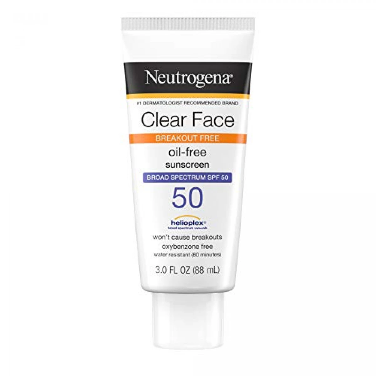 Neutrogena Clear Face Liquid Lotion Sunscreen For Acne-Prone Skin, Broad Spectrum SPF 50 UVA/UVB Protection, Oil-, Fragrance- & Oxybenzone-Free Facial Sunscreen, Non-Comedogenic, 3 Fl. Oz 3 Neutrogena Clear Face Liquid Lotion Sunscreen For Acne-Prone Skin, Broad Spectrum SPF 50 UVA/UVB Protection, Oil-, Fragrance- & Oxybenzone-Free Facial Sunscreen, Non-Comedogenic, 3 Fl. Oz