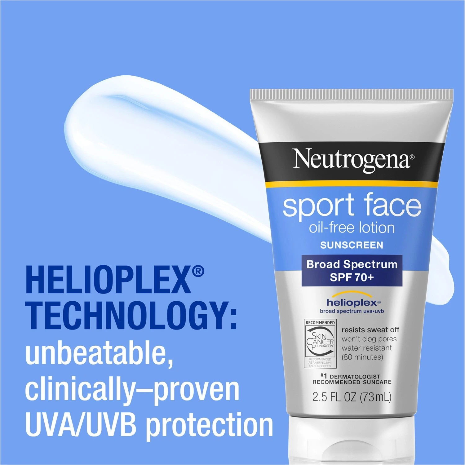 Neutrogena Sport Face Oil-Free Lotion Sunscreen, SPF 70+ 9 Neutrogena Sport Face Oil-Free Lotion Sunscreen, SPF 70+ - Image 7