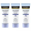 Neutrogena Ultra Sheer Dry-Touch Sunscreen Lotion, Broad Spectrum SPF 70 UVA/UVB Protection, Lightweight Water Resistant, Non-Comedogenic & Non-Greasy, Travel Size, 3 Fl. Oz (Pack Of 3) -Neutrogena Store 641361587528