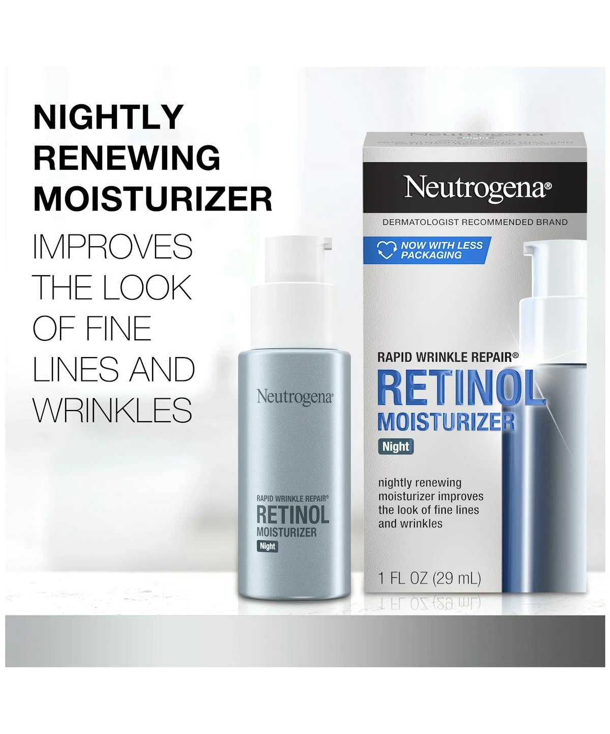 Neutrogena Rapid Wrinkle Repair® Night Face Moisturizer With Retinol, Hyaluronic Acid 4 Neutrogena Rapid Wrinkle Repair® Night Face Moisturizer With Retinol, Hyaluronic Acid - Image 2