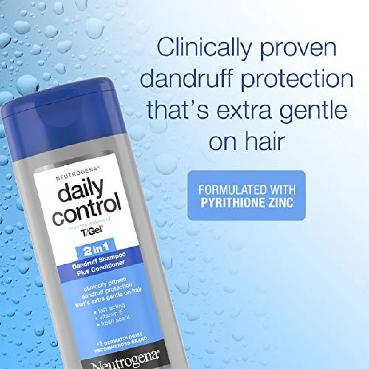 Neutrogena T/Gel Daily Control 2-in-1 Anti-Dandruff Shampoo Plus Conditioner With Vitamin E And Pyrithione Zinc, Fast Acting Relief For Scalp Itching And Flaking, 8.5 Fl. Oz 4 Neutrogena T/Gel Daily Control 2-in-1 Anti-Dandruff Shampoo Plus Conditioner With Vitamin E And Pyrithione Zinc, Fast Acting Relief For Scalp Itching And Flaking, 8.5 Fl. Oz - Image 2