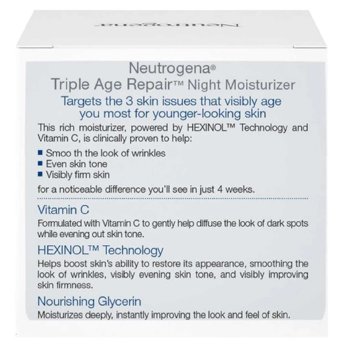 Neutrogena Triple Age Repair Night Cream 4 Neutrogena Triple Age Repair Night Cream - Image 2
